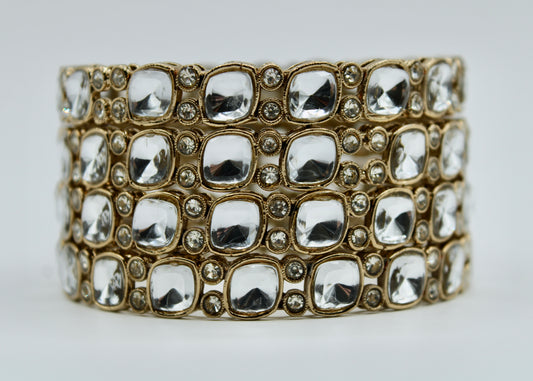 Faux Kundan Bangle Set - E2244