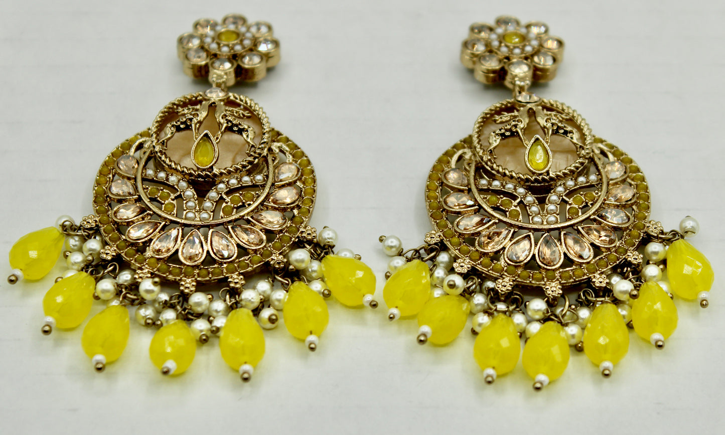 Kundan and Acrylic Bead Earrings - E552