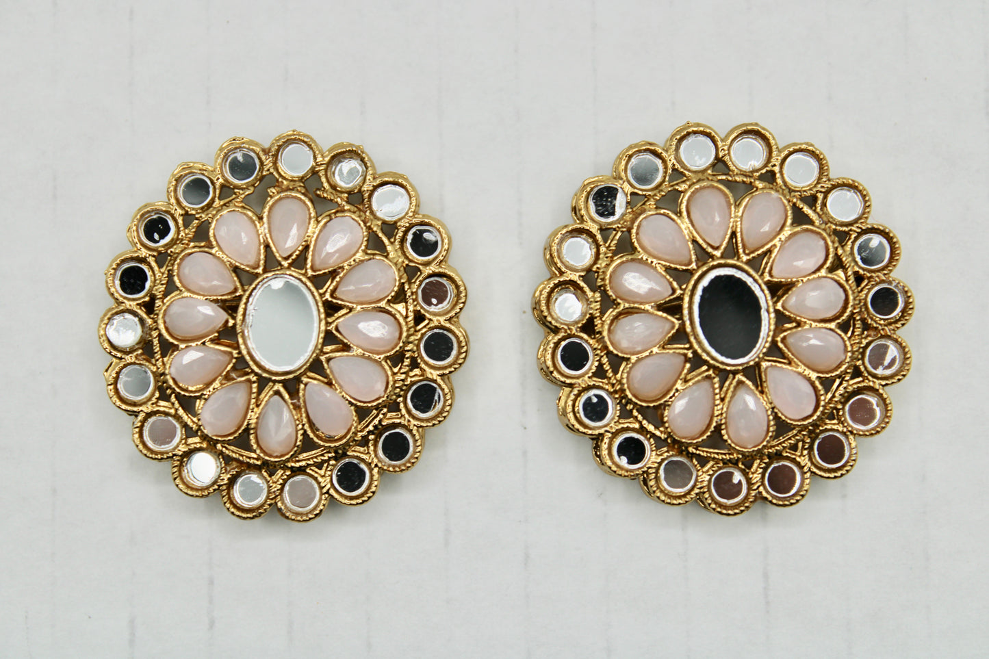 Faux Sheesha Kundan Studs - E1191