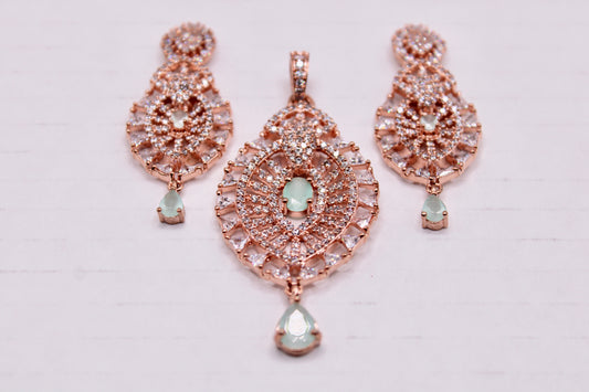 کیوبک زرکونیا پینڈنٹ سیٹ - E868