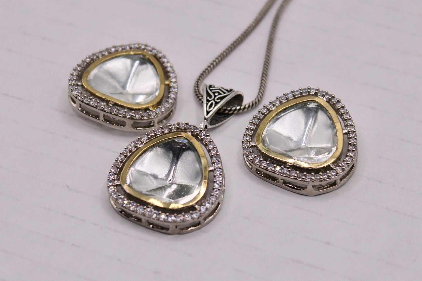 Cubic Zirconia Pendant Set - E864