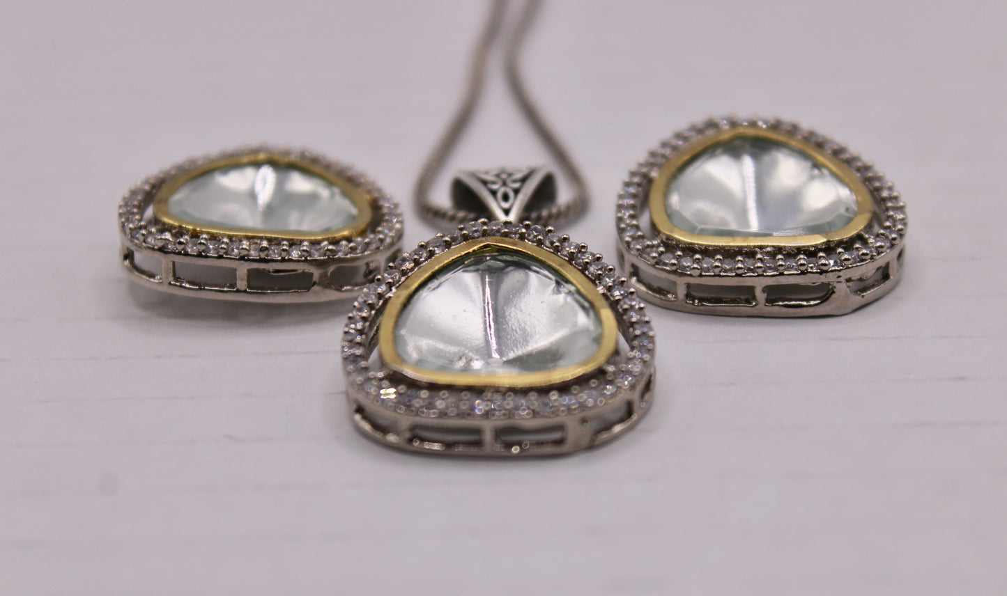 Cubic Zirconia Pendant Set - E864