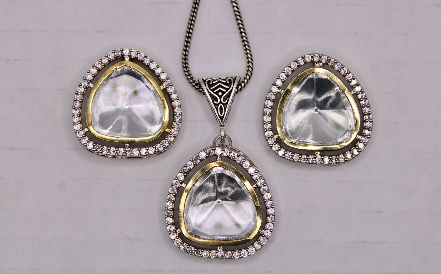Cubic Zirconia Pendant Set - E864