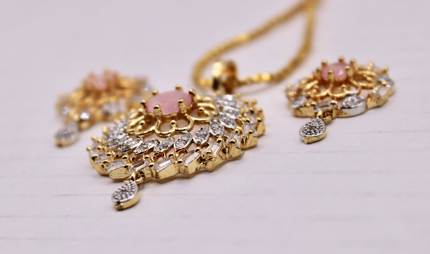 Cubic Zirconia Pendant Set - E891