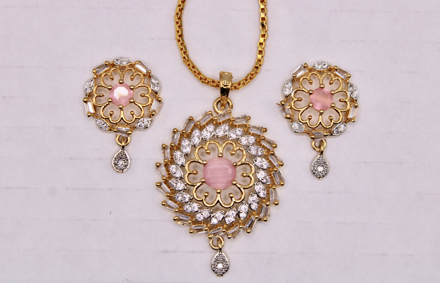 Cubic Zirconia Pendant Set - E891