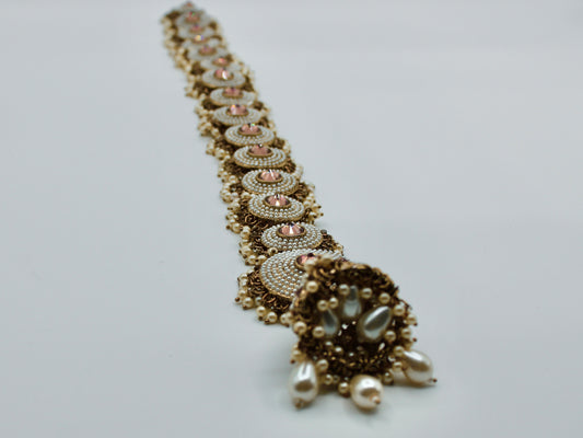 Vintage Zirconia and Faux Pearl Choti - E7019