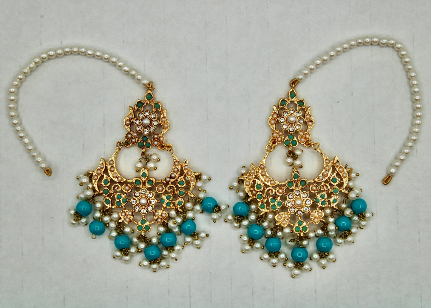 Semi-Precious Hyderabadi Earrings - E7035