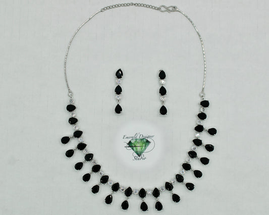 Pear-Cut Cubic Zirconia Necklace Set - E861