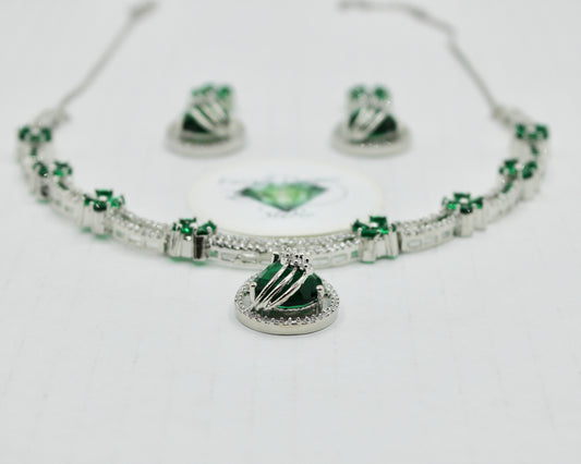 Pear-Cut Cubic Zirconia Necklace Set - E799