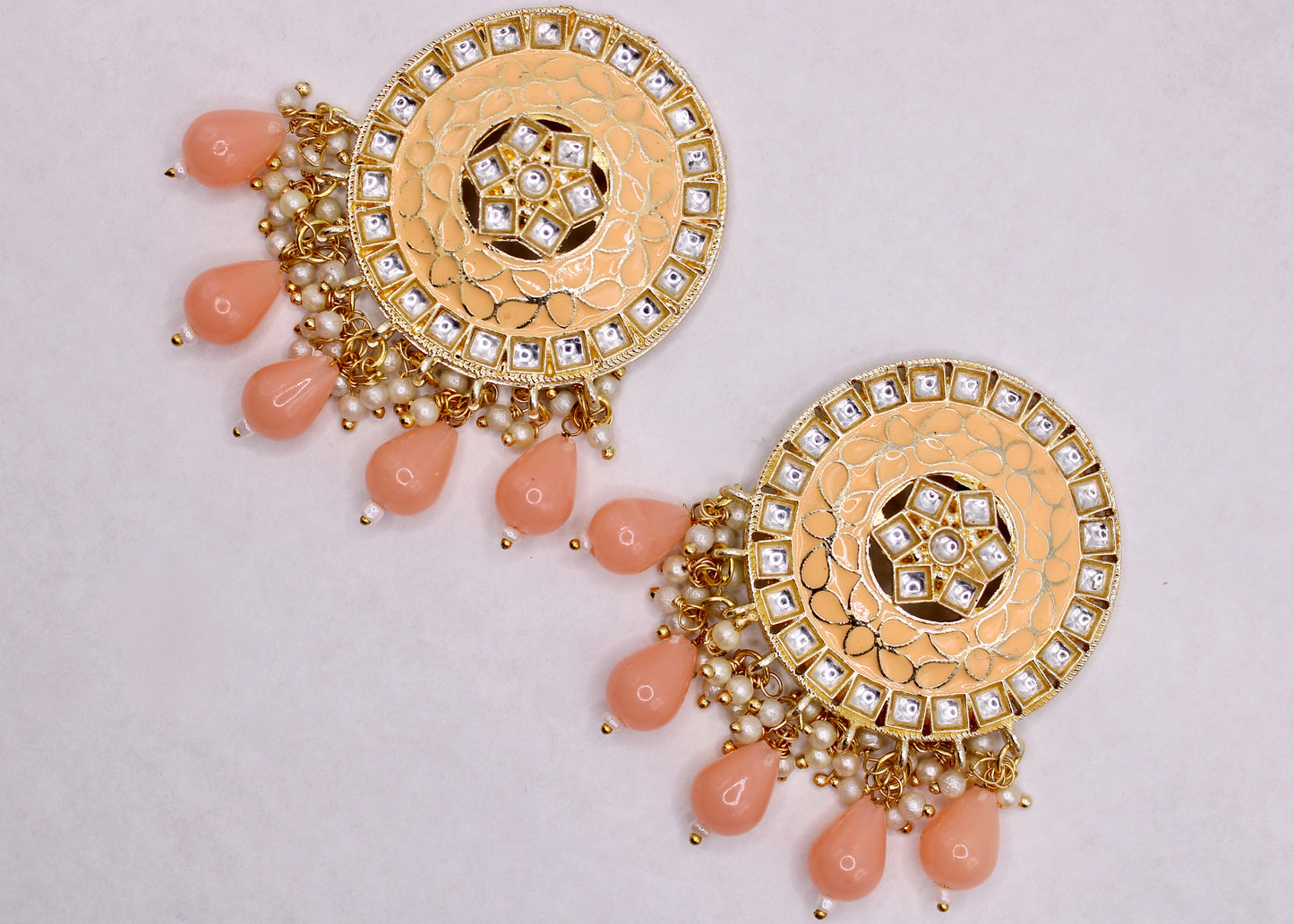 Hand-Painted Kundan Earrings - E7091