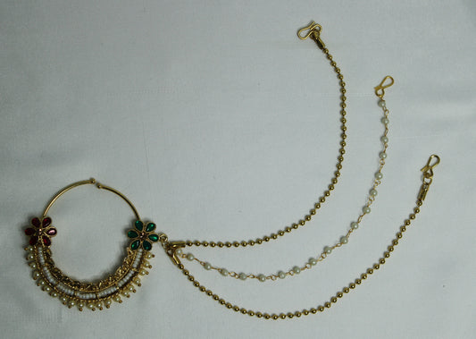 Faux Pearl Clip-on Nose Ring - E817