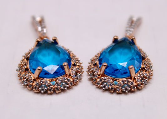 Rose Gold Cubic Zirconia Earrings - E7078