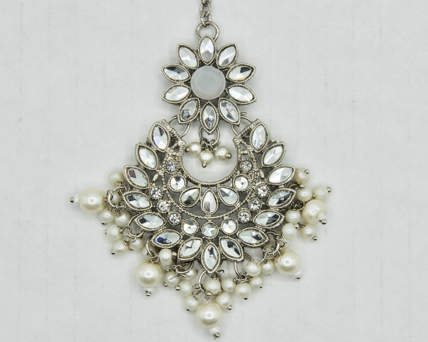 Faux Pearl and Sheesha Kundan Teeka - E1383
