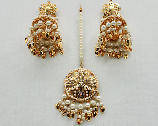Faux Pearl Hyderabadi Teeka Set - E1317