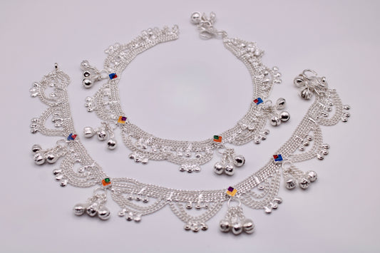 Traditional Indian Layered Anklets - E7062