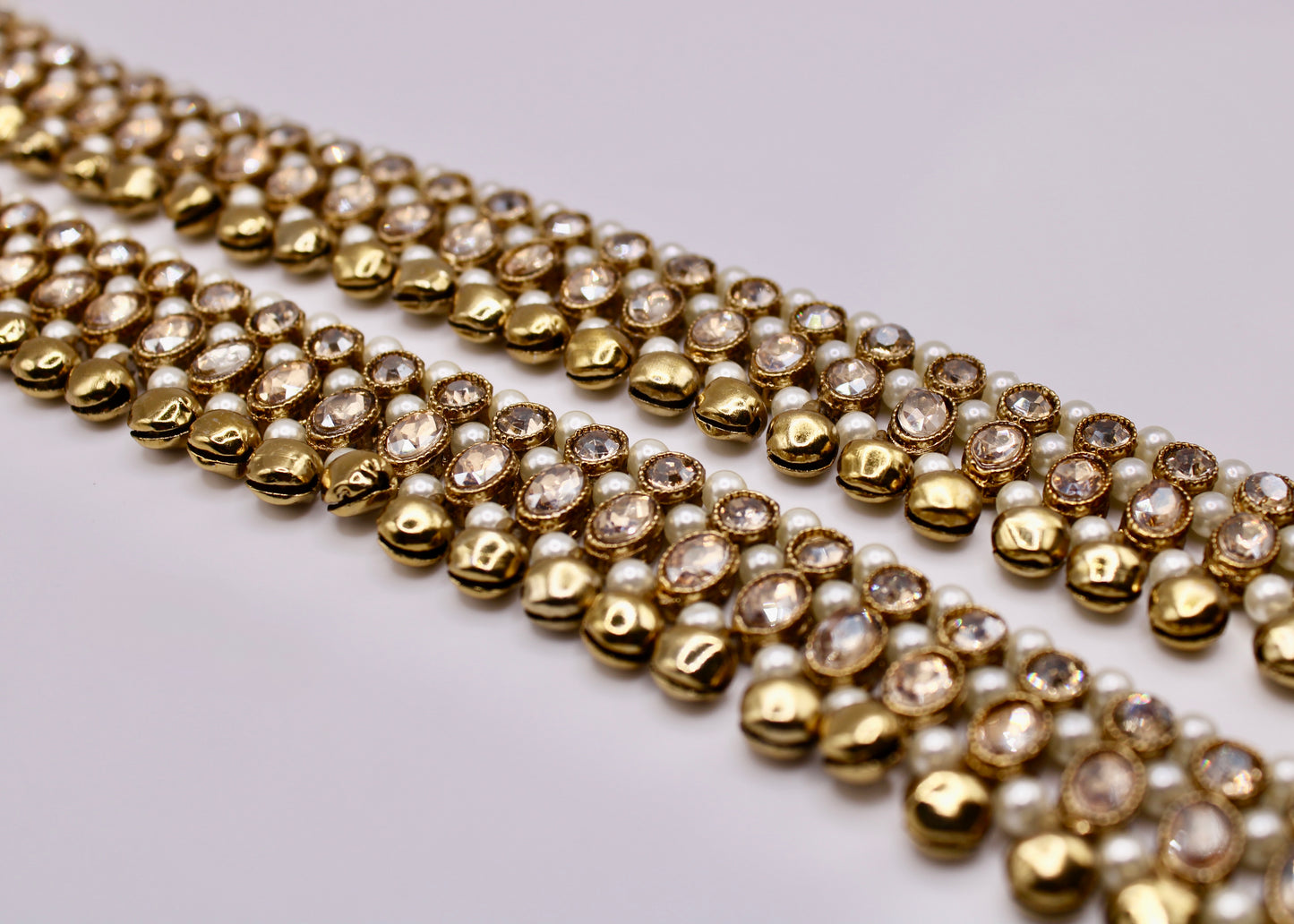 Reverse Cubic Zirconia Ghungroo Anklet - E7051