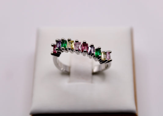 Cubic Zirconia Curved Band Ring - E7037