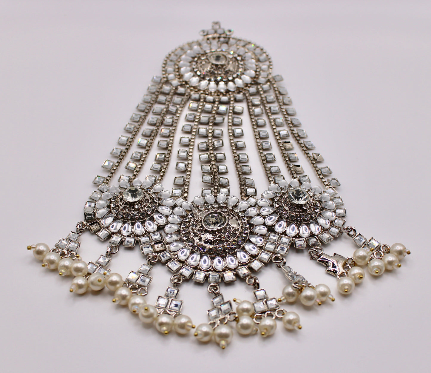 Sheesha Kundan and Faux Pearl Jhumer - E982