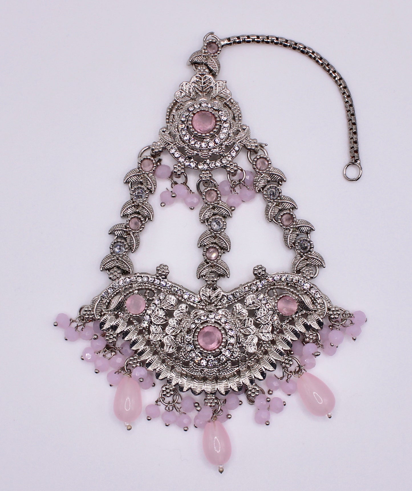 Cubic Zirconia Jhumer with Beads and Faux Crystals - E978
