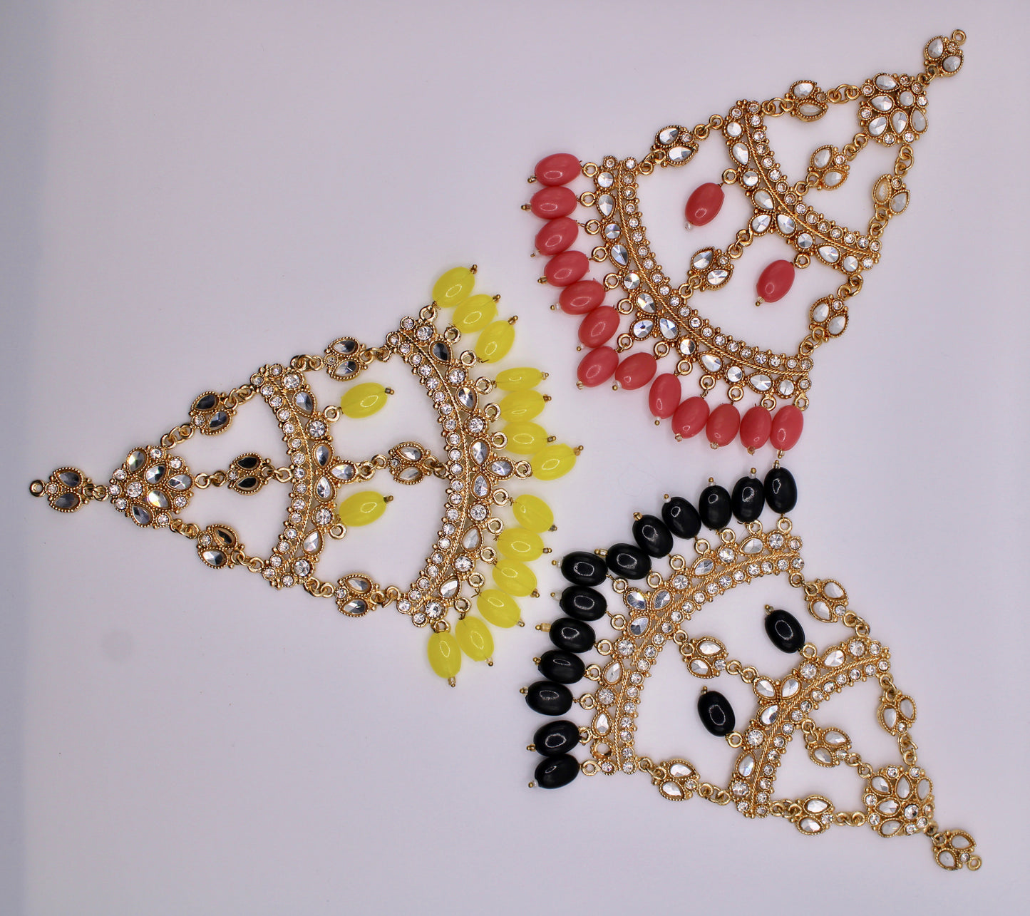 Sheesha Kundan and Bead Jhumer - E976