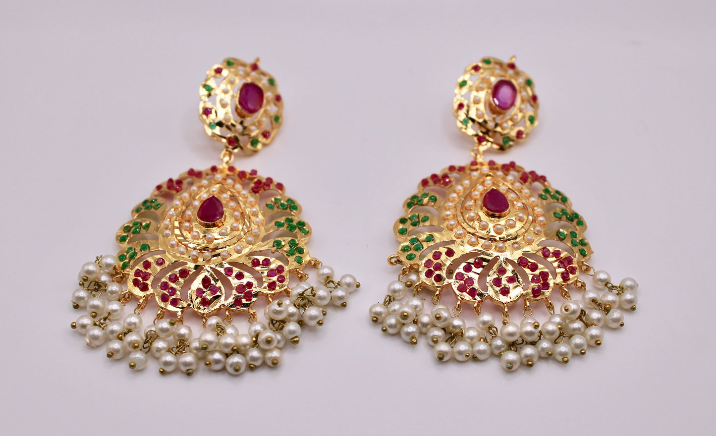 Gold-Plated Hyderabadi Earrings - E235