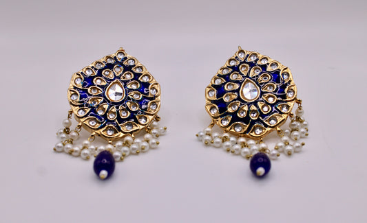 Hand-Made Thappa Kundan Earrings - E229