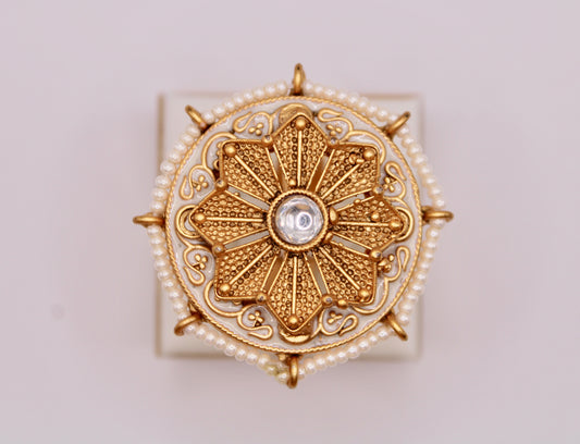 Meena And Kundan Rajwadi Ring - E1279