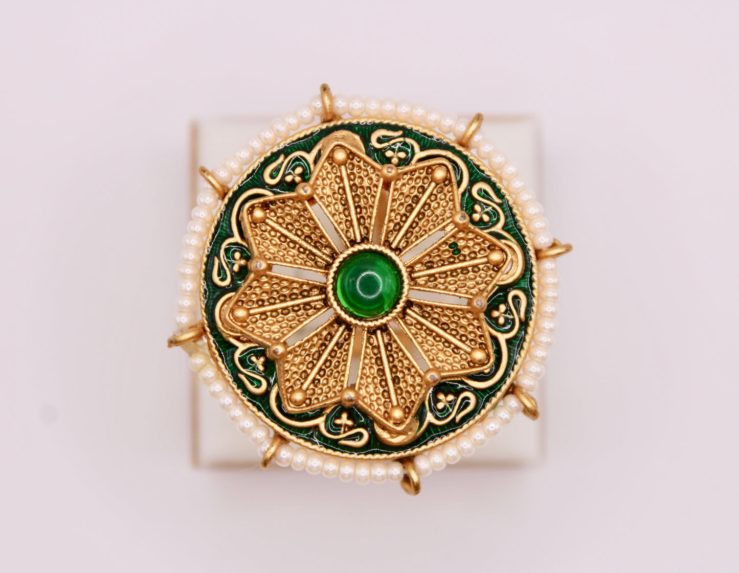 Meena And Kundan Rajwadi Ring - E1279