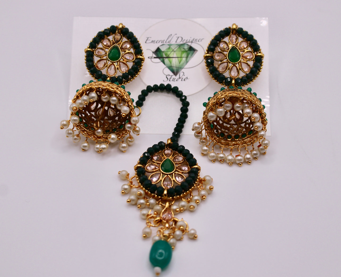 Polki and Bead Teeka Set - E1197