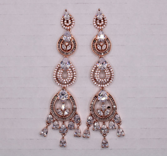 Pear-Shaped Halo Drop Earrings - E0108