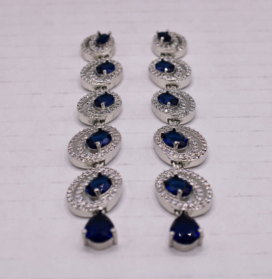 Oval Halo Drop Earrings - E0107