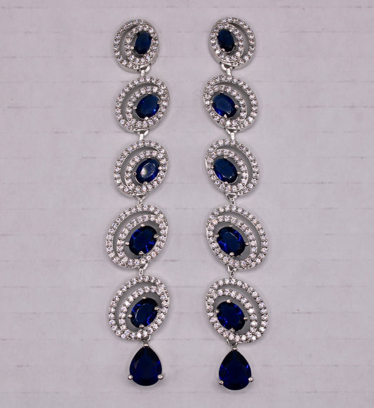 Oval Halo Drop Earrings - E0107