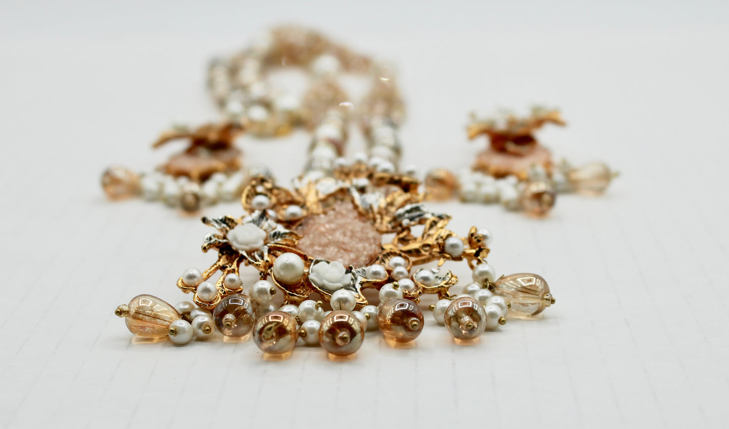 Fusion Crushed Stone and Kundan Maala Set - E1111
