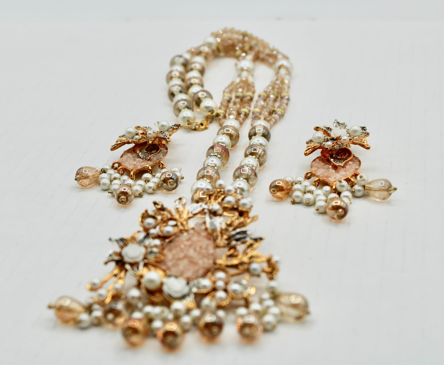 Fusion Crushed Stone and Kundan Maala Set - E1111