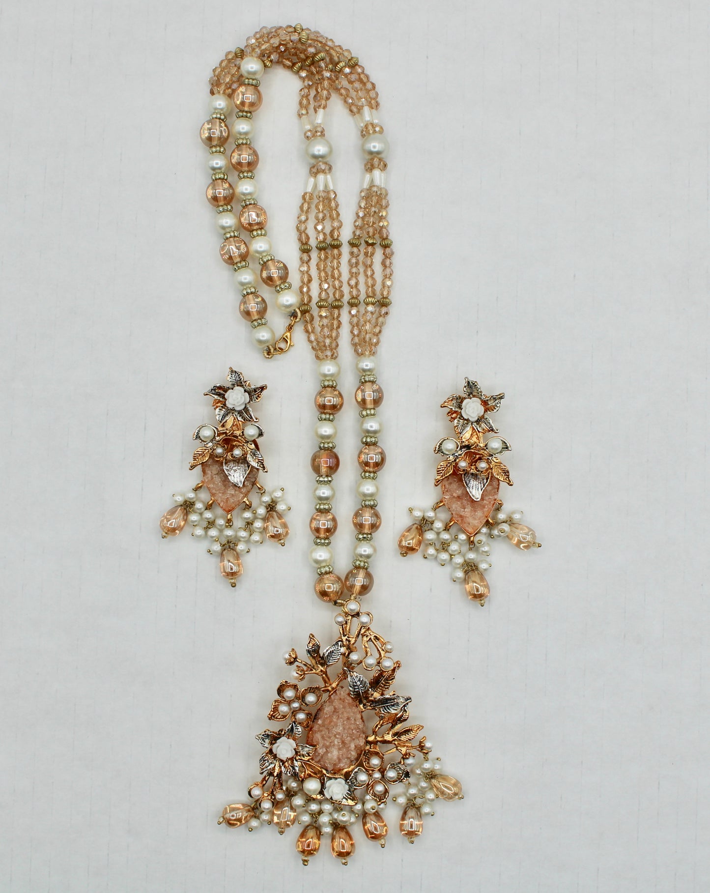 Fusion Crushed Stone and Kundan Maala Set - E1111