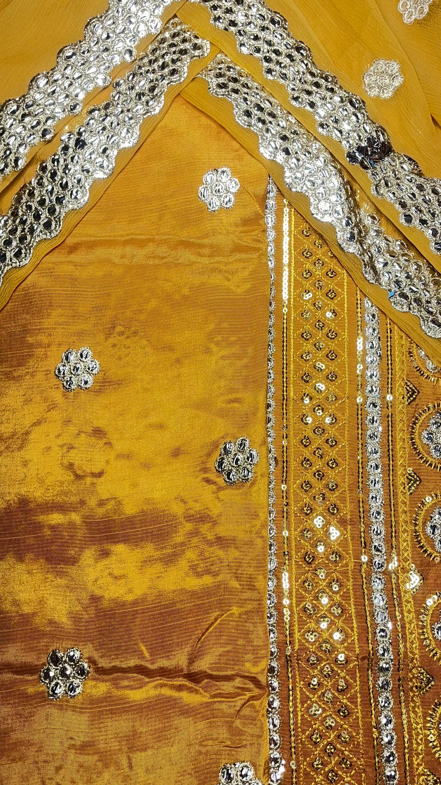 Raw Silk Foil Work