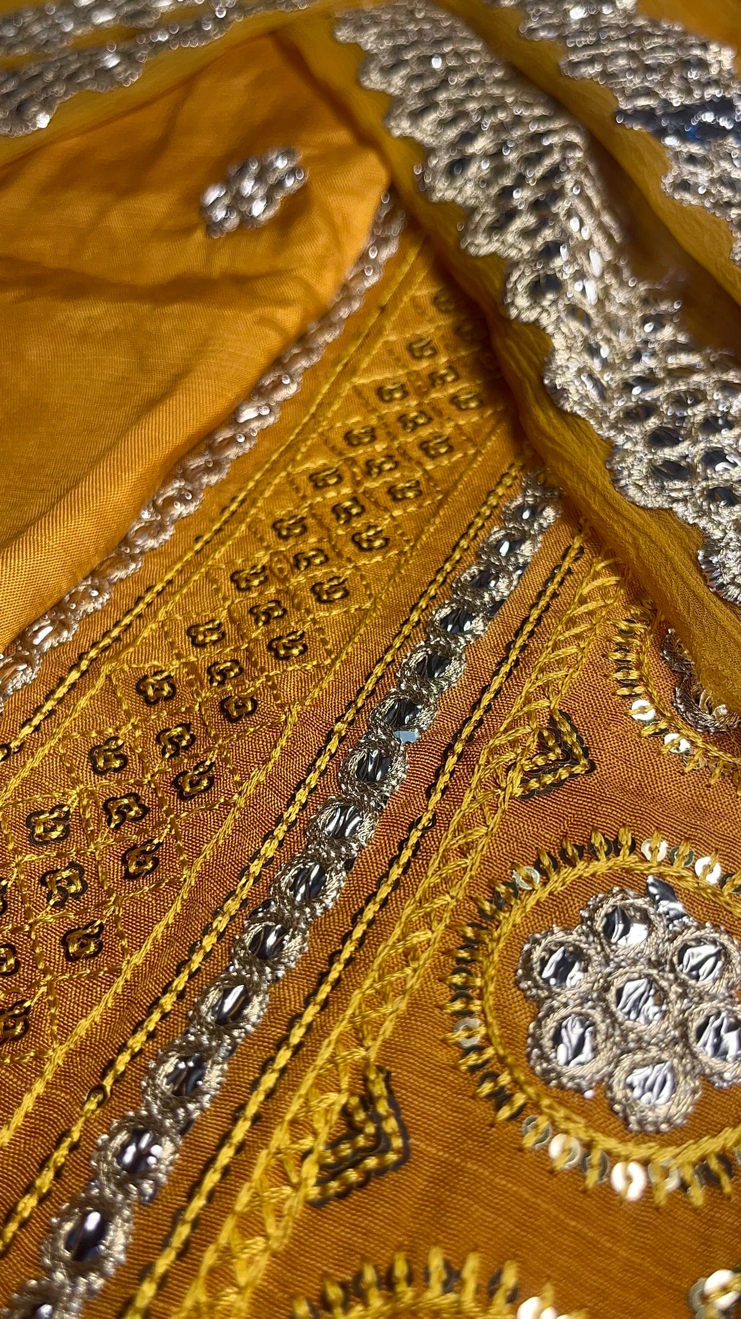 Raw Silk Foil Work