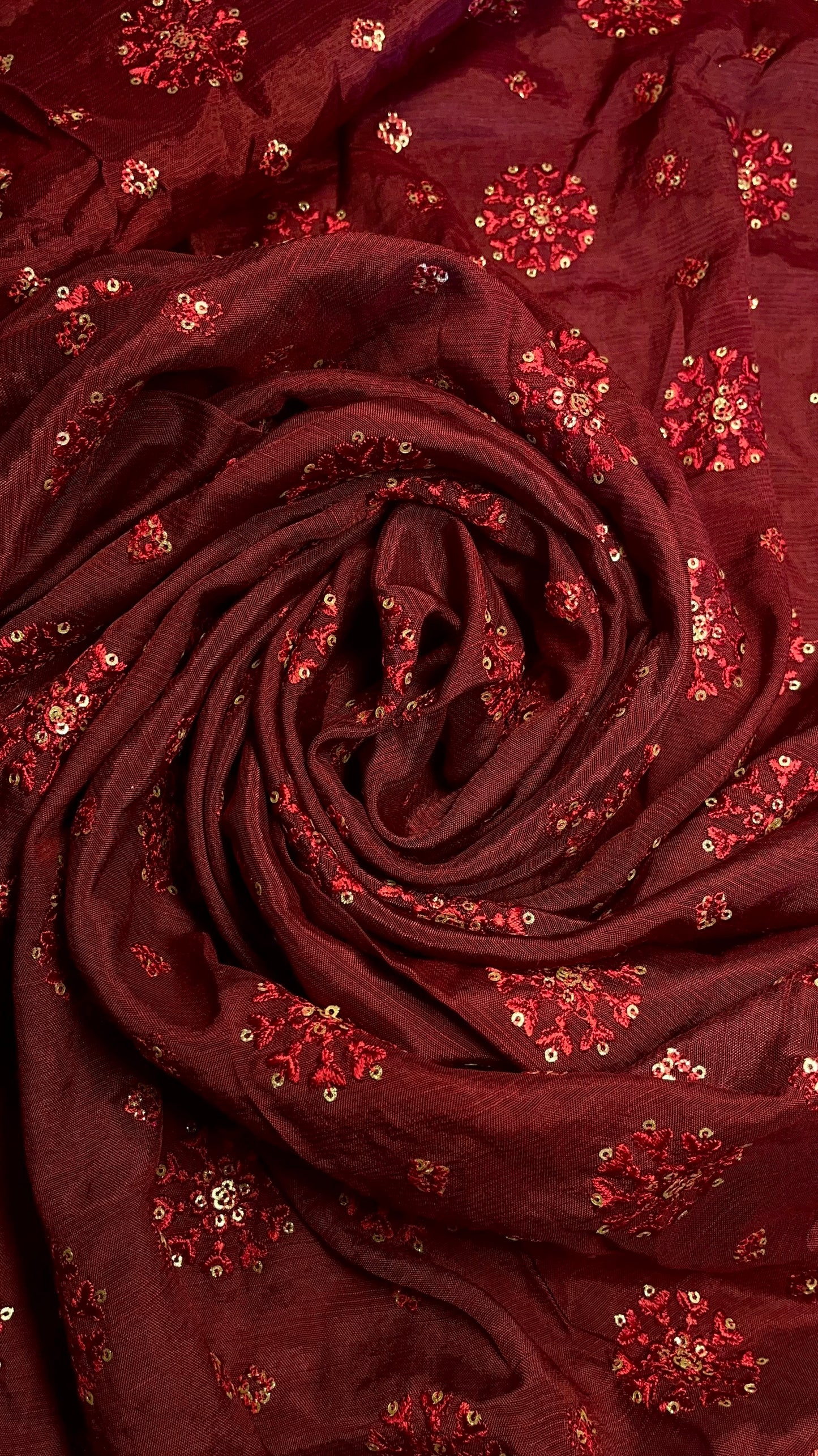 Embroidered Raw Silk