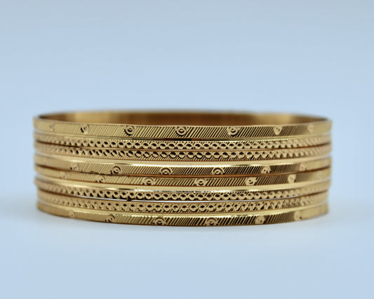 Traditional Golden Bangle Set - E2262