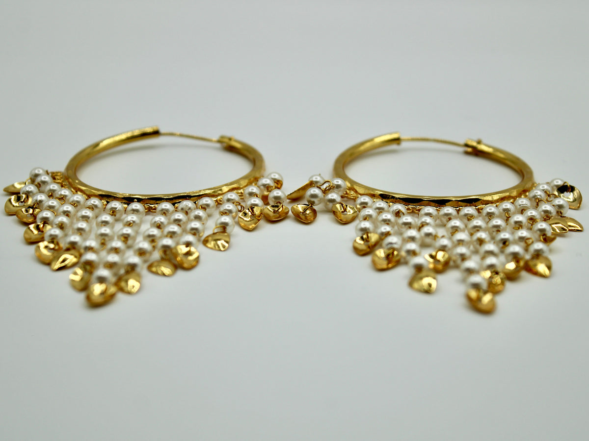 Faux Pearl Baali Earrings - E542