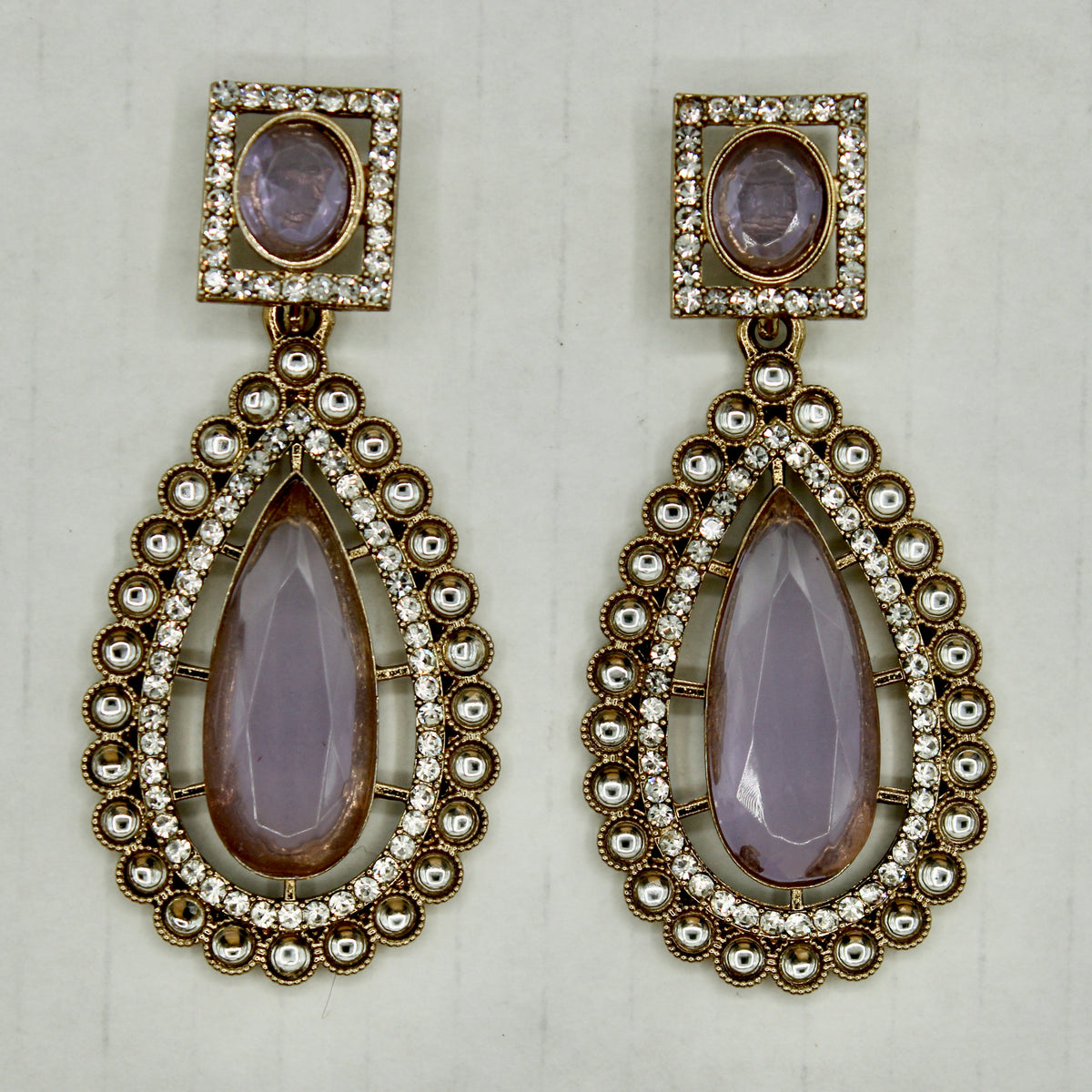 Traditional Cubic Zirconia Earrings - E549