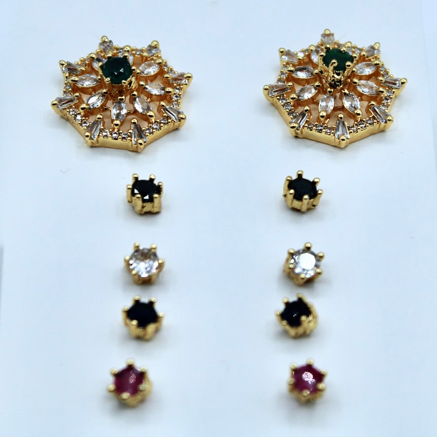 5-in-1 Cubic Zirconia Studs - E2347