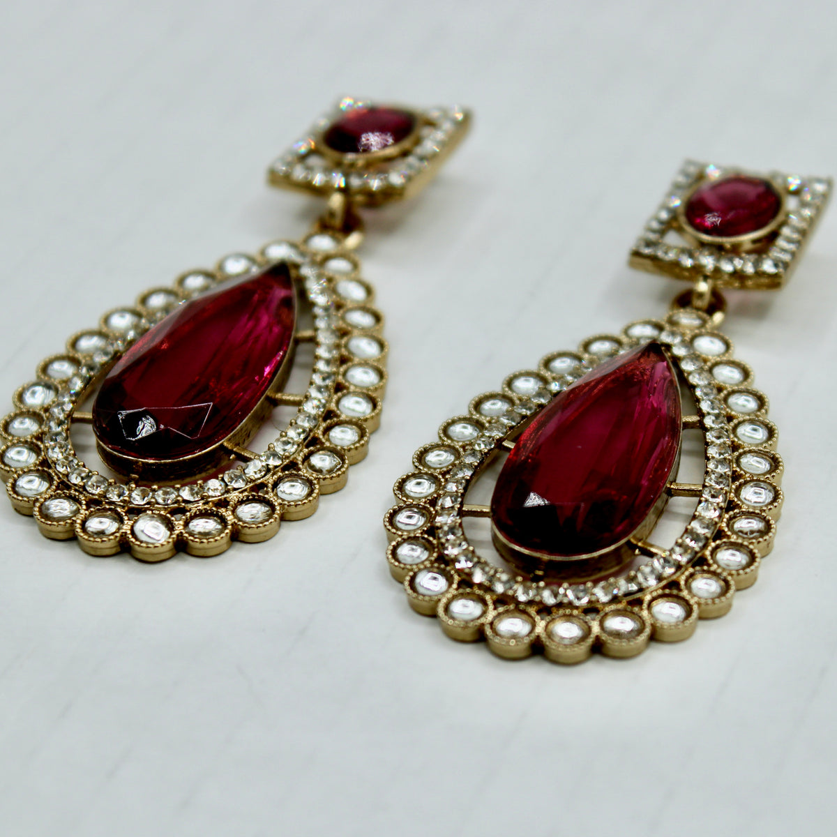 Traditional Cubic Zirconia Earrings - E549