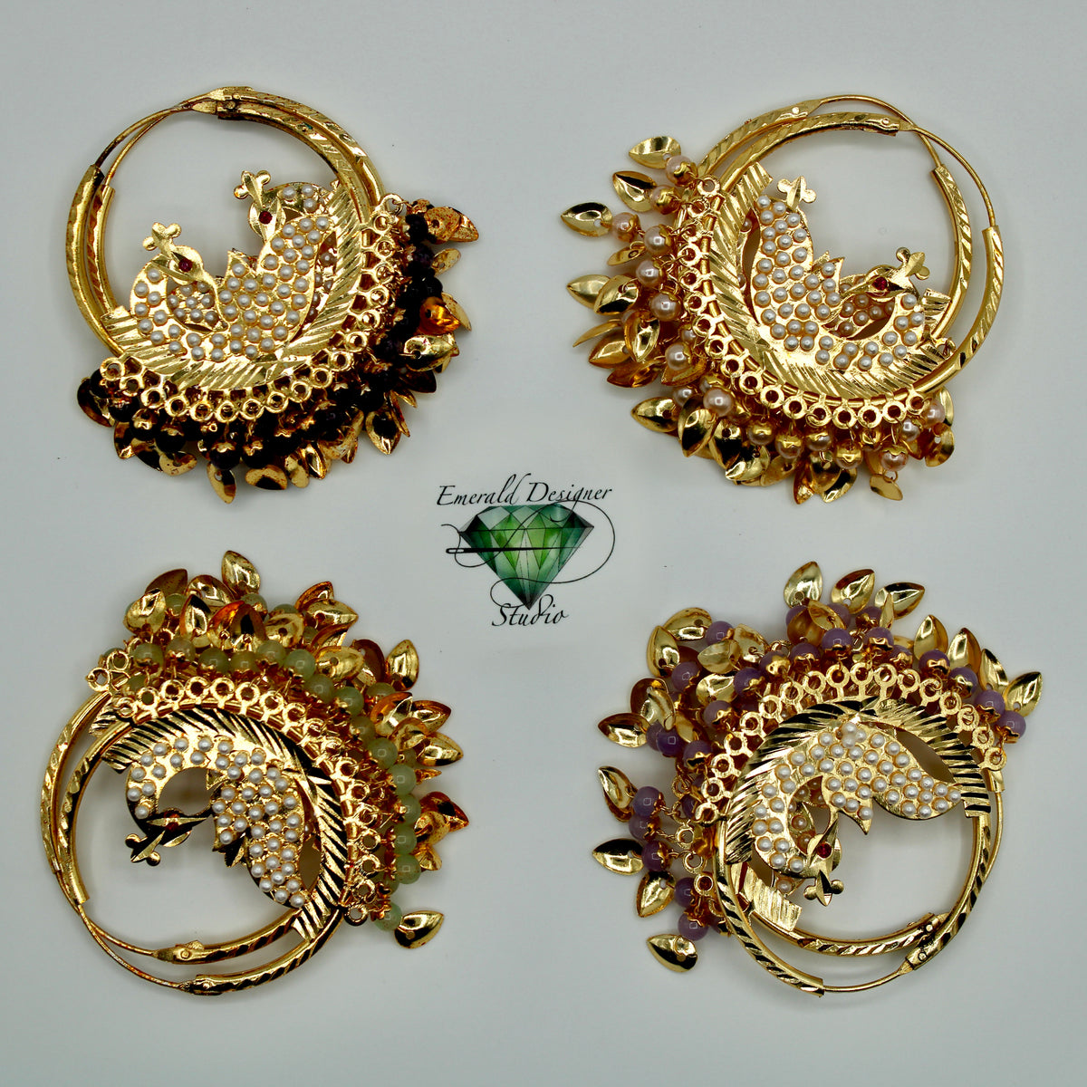 Faux Pearl and Crystal Baali Earrings - E533