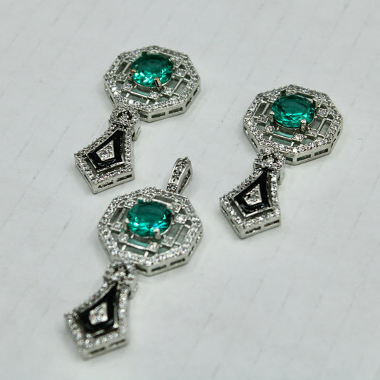 Round-Cut Cubic Zirconia Pendant Set - E2280