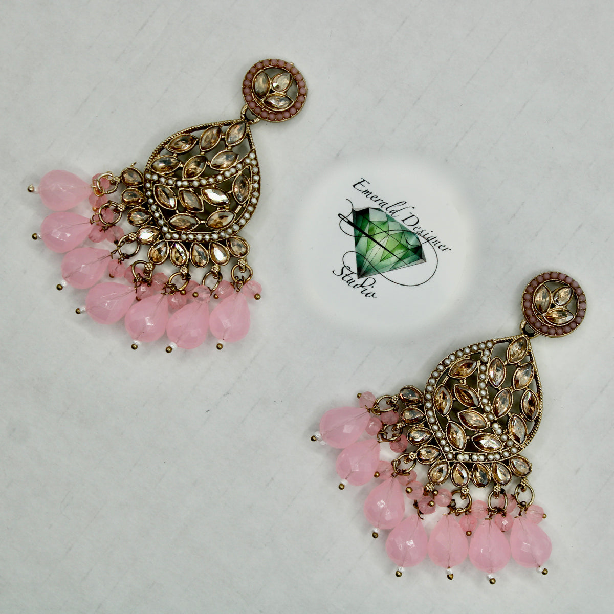 Traditional Kundan and Bead Earrings - E546