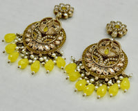Kundan and Acrylic Bead Earrings - E552