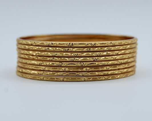 Traditional Golden Bangle Set - E2259