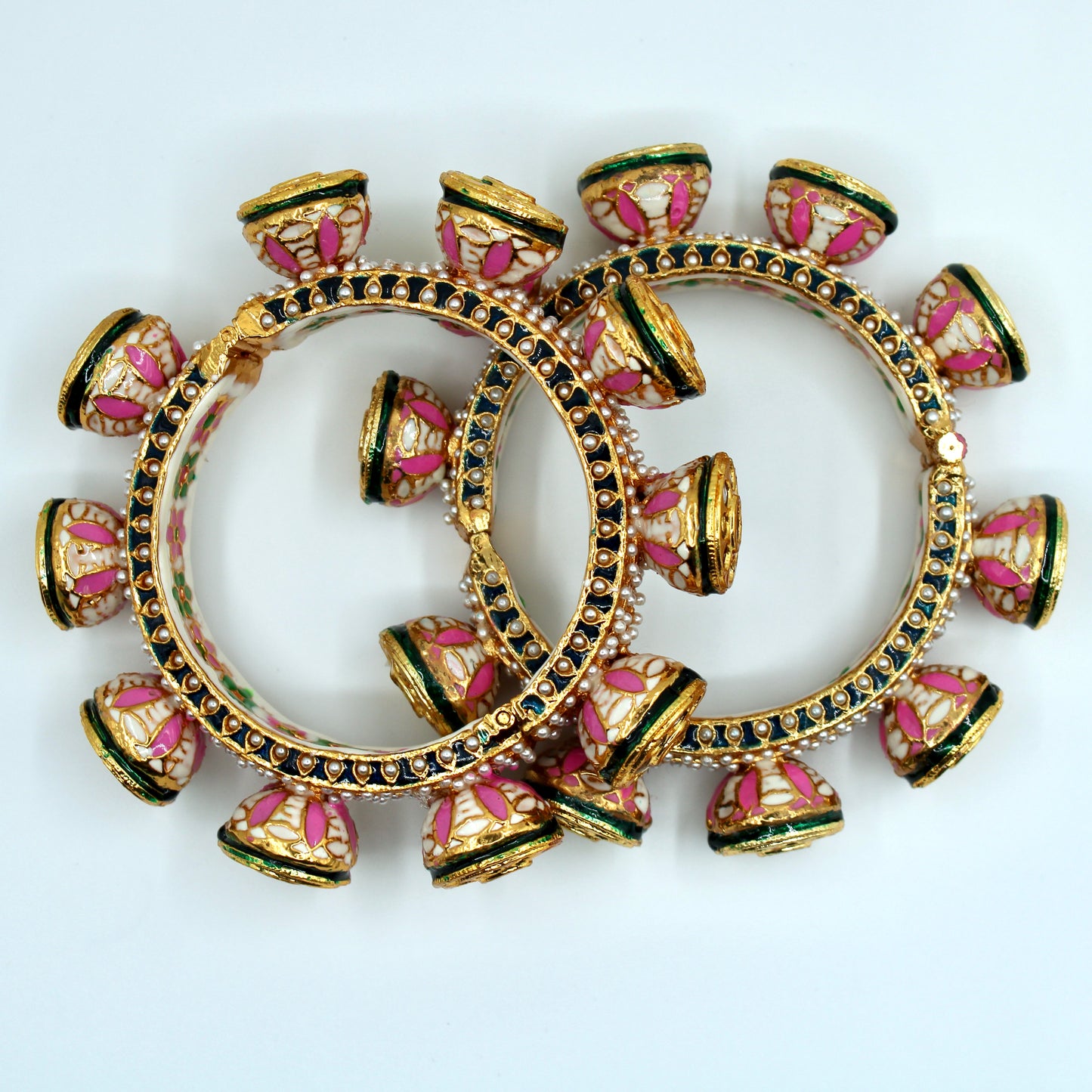 Hand-Made Rajisthani Meena Kari and Pearl Kada - E2214