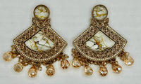 Mosaic Stone and Crystal Earrings - E550